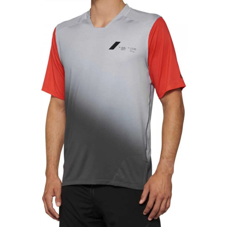 100percent Celium Short Sleeve Enduro Jersey S Grey / Racer Red - XL Grey / Racer Red