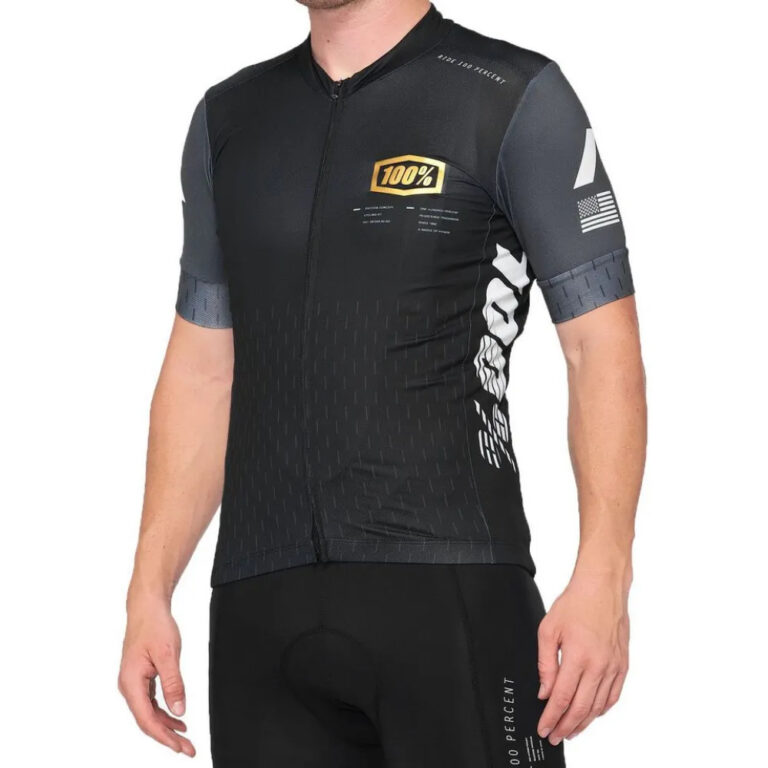 100percent Exceeda Short Sleeve Jersey S Black / Charcoal - XL Black / Charcoal