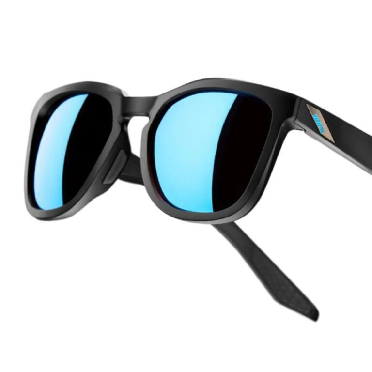 100percent Hudson Sunglasses Hiper Blue Multilayer Mirror/CAT3 Matte Black - Image 4