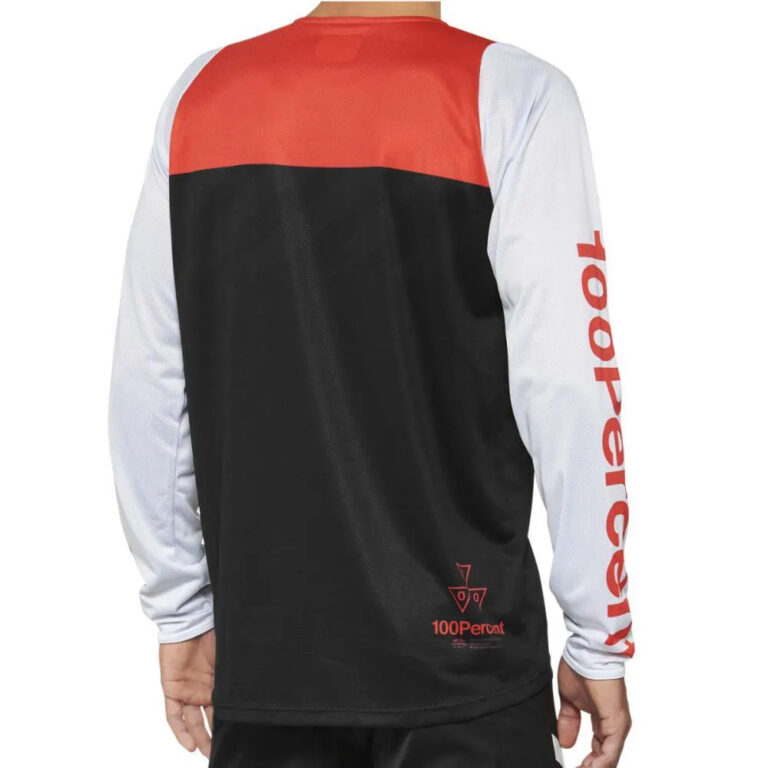 100percent R-Core Long Sleeve Enduro Jersey 10-12 Years Black / Racer Red - 8-10 Years Black / Racer Red - Image 2