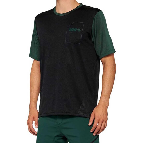 100percent Ridecamp Short Sleeve Enduro Jersey S Black / Forest Green - XL Black / Forest Green