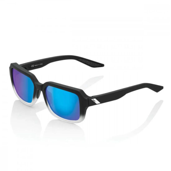 100percent Rideley Sunglasses Soft Tact Fade Black Blue Mirror/CAT3 Soft Tact Fade Black