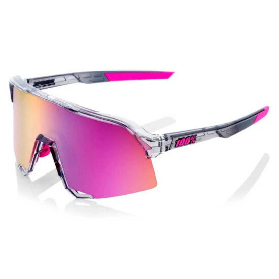 100percent S3 Sunglasses Purple Multilayer Mirror Lens/CAT3 Polished Translucent Grey