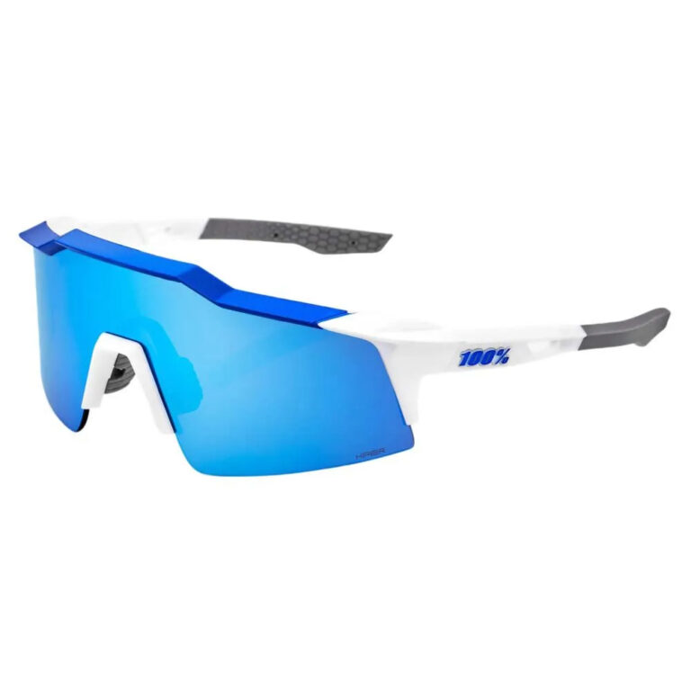 100percent Speedcraft SL Sunglasses Hiper Blue Multilayer Mirror/CAT3 Matte White / Metallic Blue