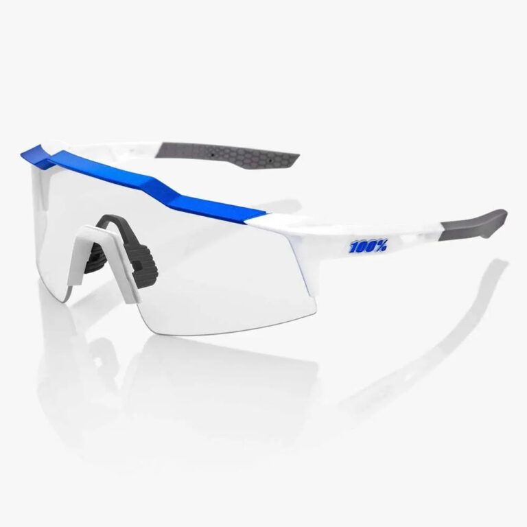 100percent Speedcraft SL Sunglasses Hiper Blue Multilayer Mirror/CAT3 Matte White / Metallic Blue - Image 4