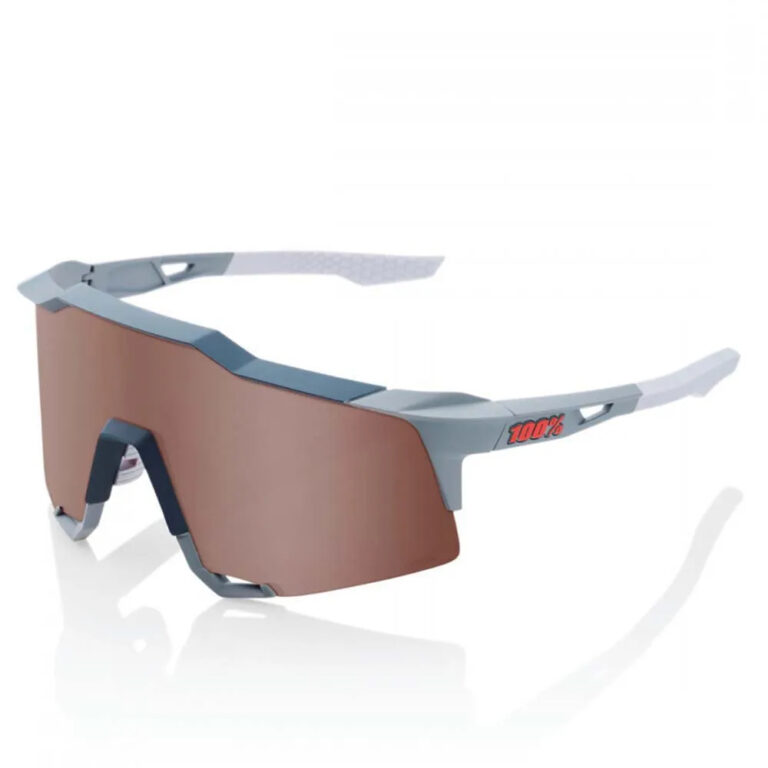 100percent Speedcraft Sunglasses HiPER Crimson Silver Mirror/CAT3 Soft Tact Stone Grey