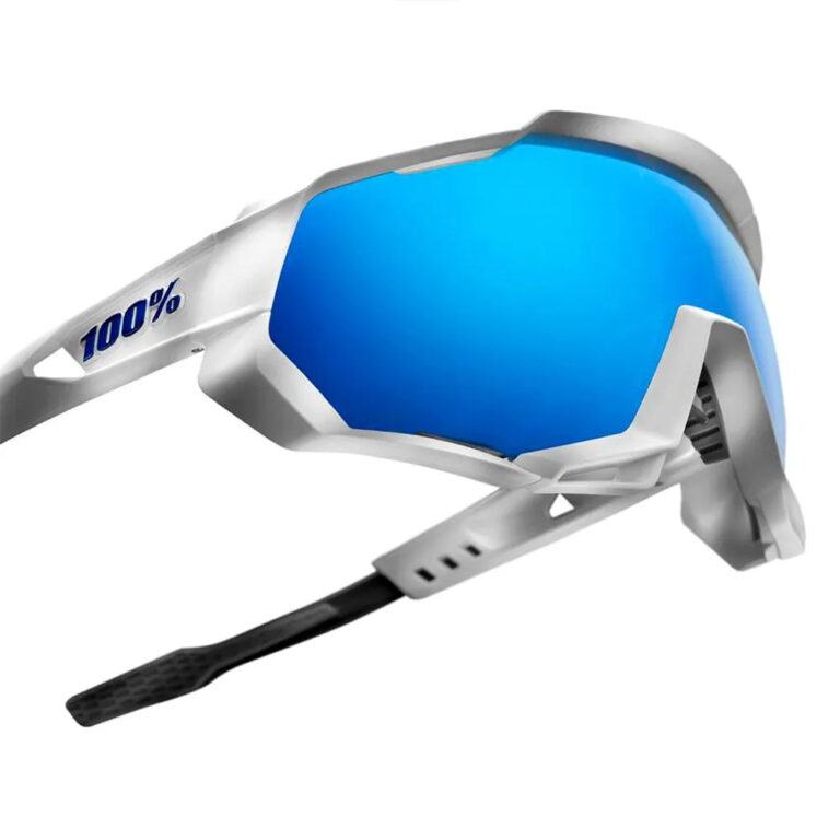 100percent Speedtrap Sunglasses Hiper Blue Multilayer Mirror/CAT3 Matt White - Image 3