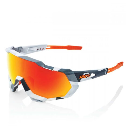 100percent Speedtrap Sunglasses HiPER Red Multilayer Mirror/CAT3 Soft Tact Grey Camo