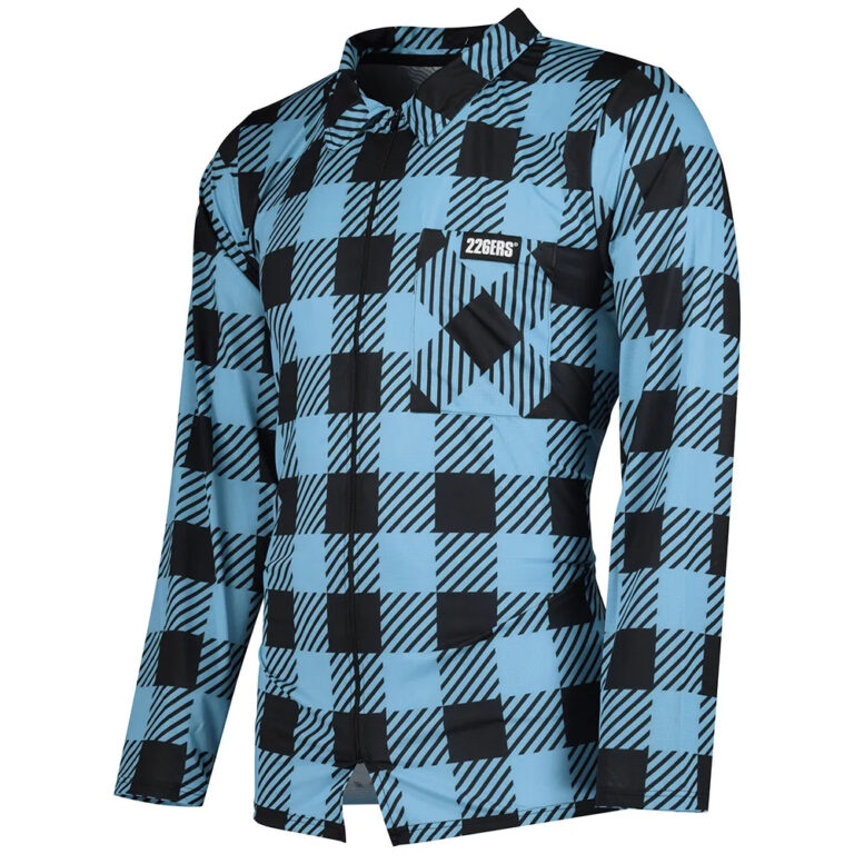 226ERS Plaid Cycling Long Sleeve Jersey S Blue - XL Blue - Image 2