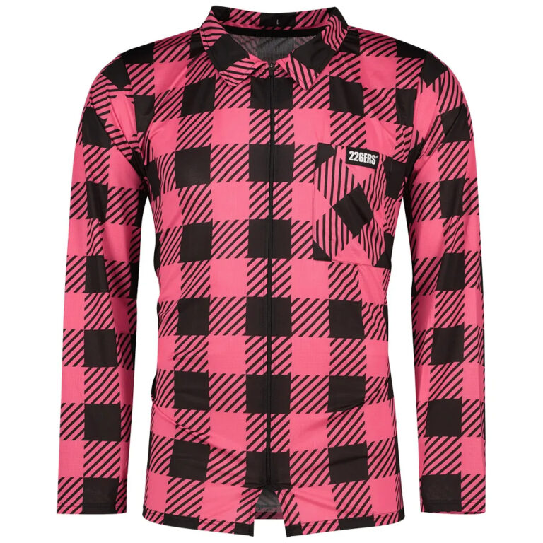 226ERS Plaid Cycling Long Sleeve Jersey S Pink - XL Pink