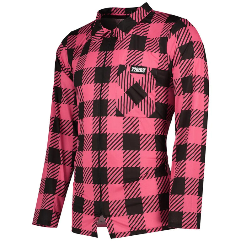 226ERS Plaid Cycling Long Sleeve Jersey S Pink - XL Pink - Image 2