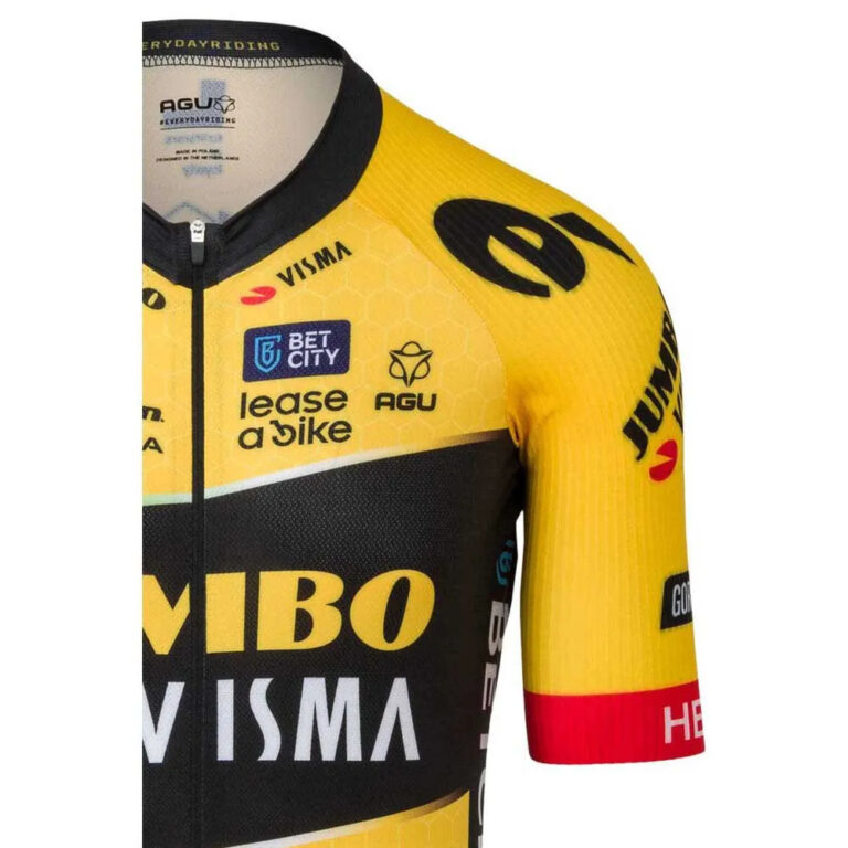 AGU Jumbo-Visma Premium Replica 2023 Short Sleeve Jersey 2XL Black / Yellow - Image 3