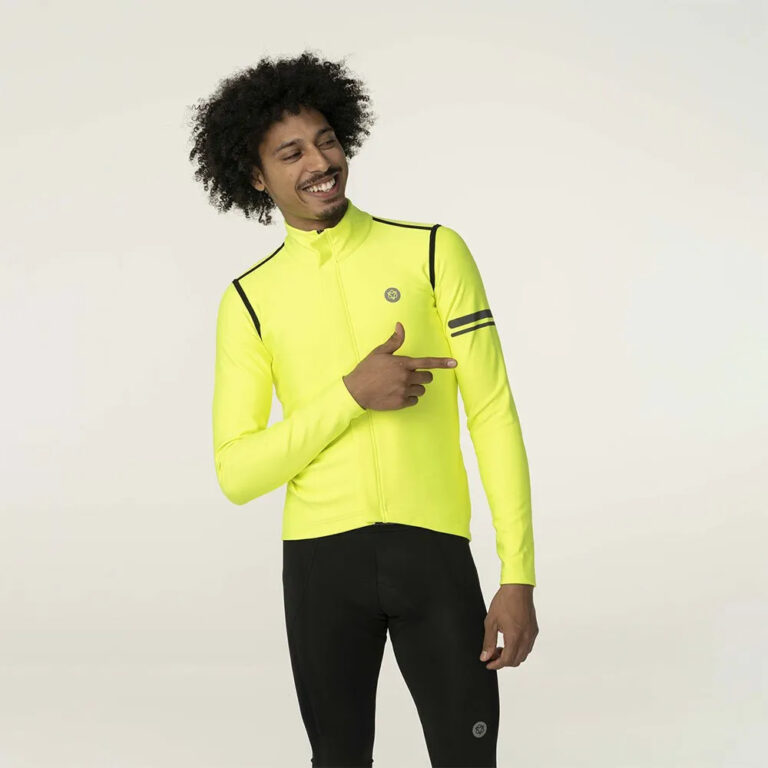 AGU Performance Rain Long Sleeve Jersey S Fluo Yellow - 3XL Fluo Yellow - Image 7