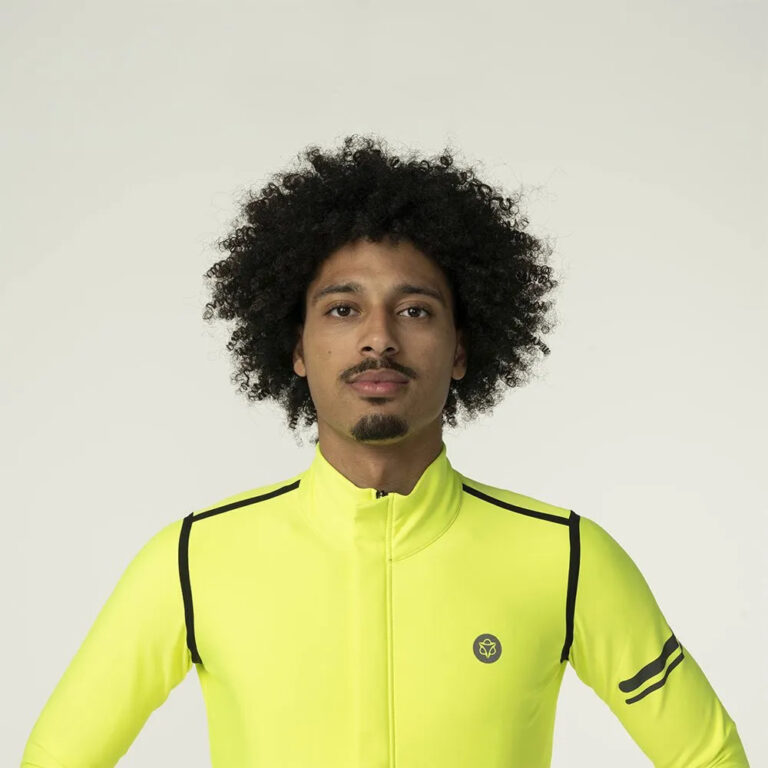 AGU Performance Rain Long Sleeve Jersey S Fluo Yellow - 3XL Fluo Yellow - Image 8