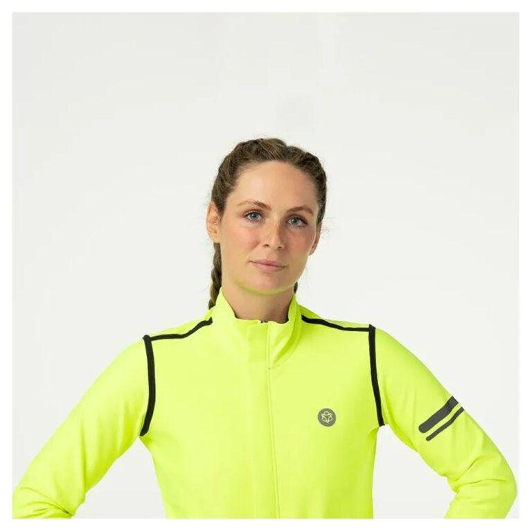 AGU Performance Rain Long Sleeve Jersey XS Fluo Yellow - 2XL Fluo Yellow - Image 9