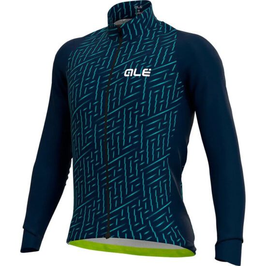 Al&amp;eacute; Green Bolt Long Sleeve Jersey S Navy Blue / Turquoise - 2XL Navy Blue / Turquoise