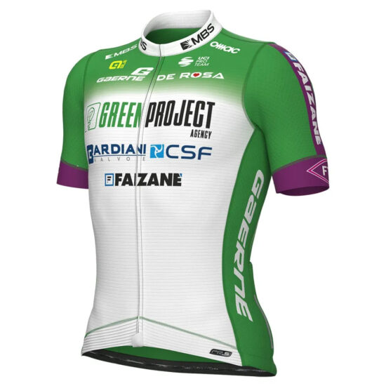 Al&amp;eacute; Green Project-Bardiani CSF-Faizane PRO 2023 Short Sleeve Jersey M Green / White