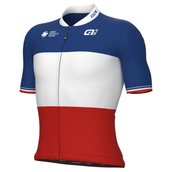 Al&amp;eacute; Groupama FDJ Champion France Replica 2023 Short Sleeve Jersey M Blue / White