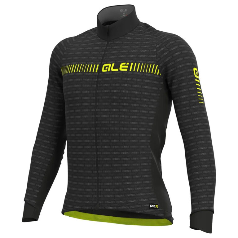 Al&amp;eacute; PRR Green Road Long Sleeve Jersey M Black / Fluo Yellow