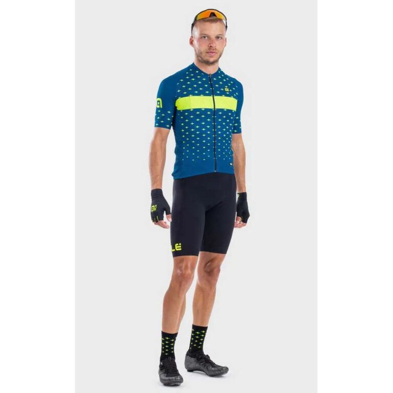 Al&amp;eacute; PRR Stars Short Sleeve Jersey S Petrol / Fluor Yellow - L Petrol / Fluor Yellow - Image 3