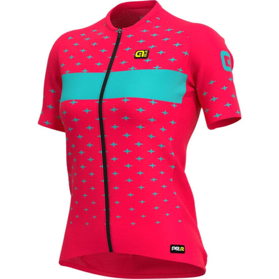 Al&amp;eacute; PRR Stars Short Sleeve Jersey M Strawberry / Turquoise