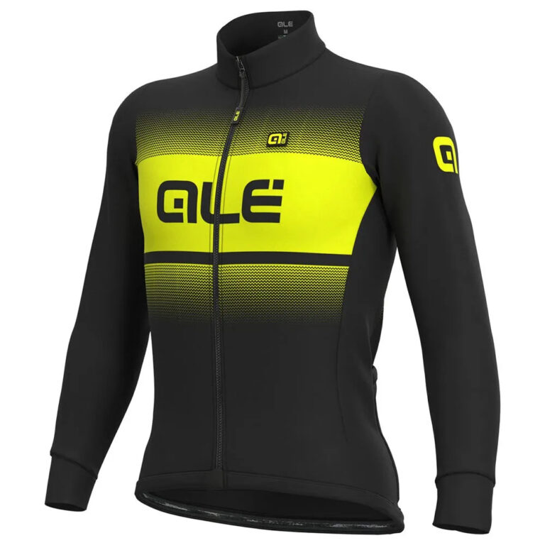 Al&amp;eacute; Solid Blend Long Sleeve Jersey XS Black / Fluo Yellow - M Black / Fluo Yellow