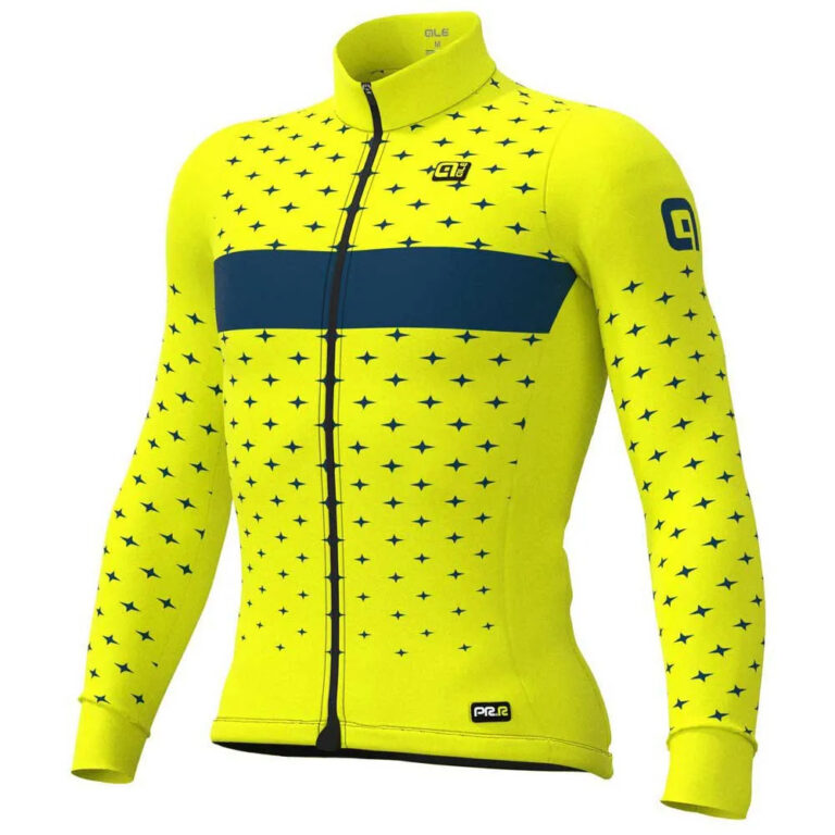 Al&amp;eacute; Stars Long Sleeve Jersey S Fluor Yellow / Petrol - L Fluor Yellow / Petrol