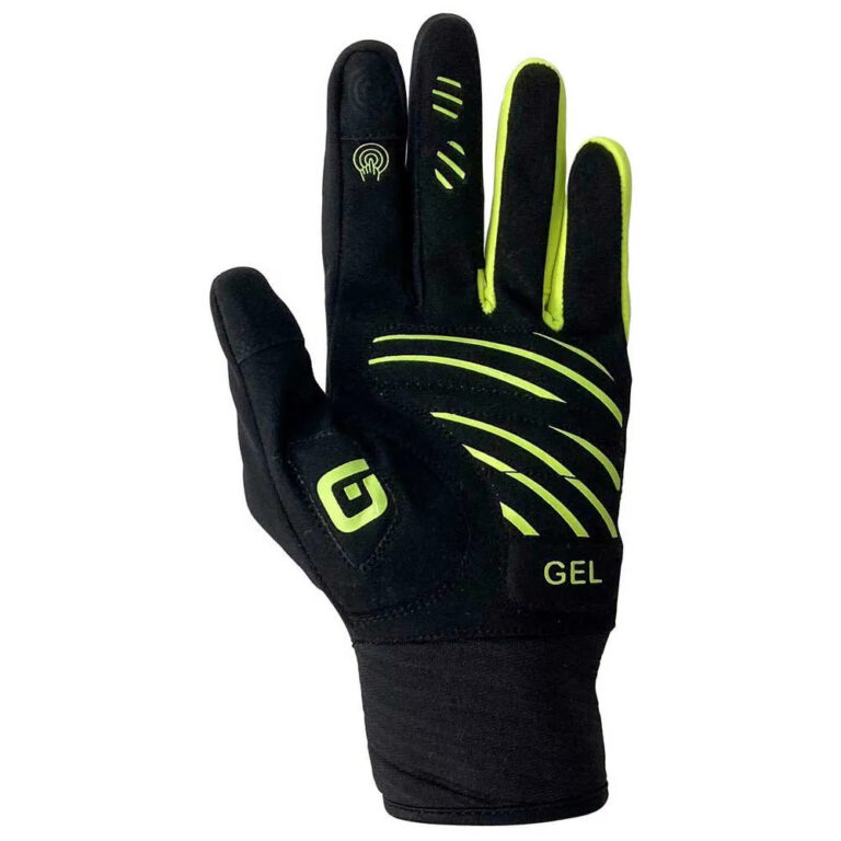 Al&amp;eacute; Wind Gloves XS Black / Fluo Yellow - XL Black / Fluo Yellow - Image 2