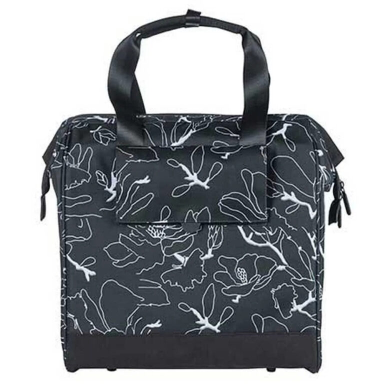 Basil Grand Flower Hook-On Pannier 23L One Size Black / White - Image 3