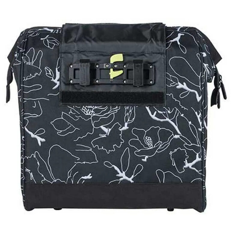 Basil Grand Flower Hook-On Pannier 23L One Size Black / White - Image 4