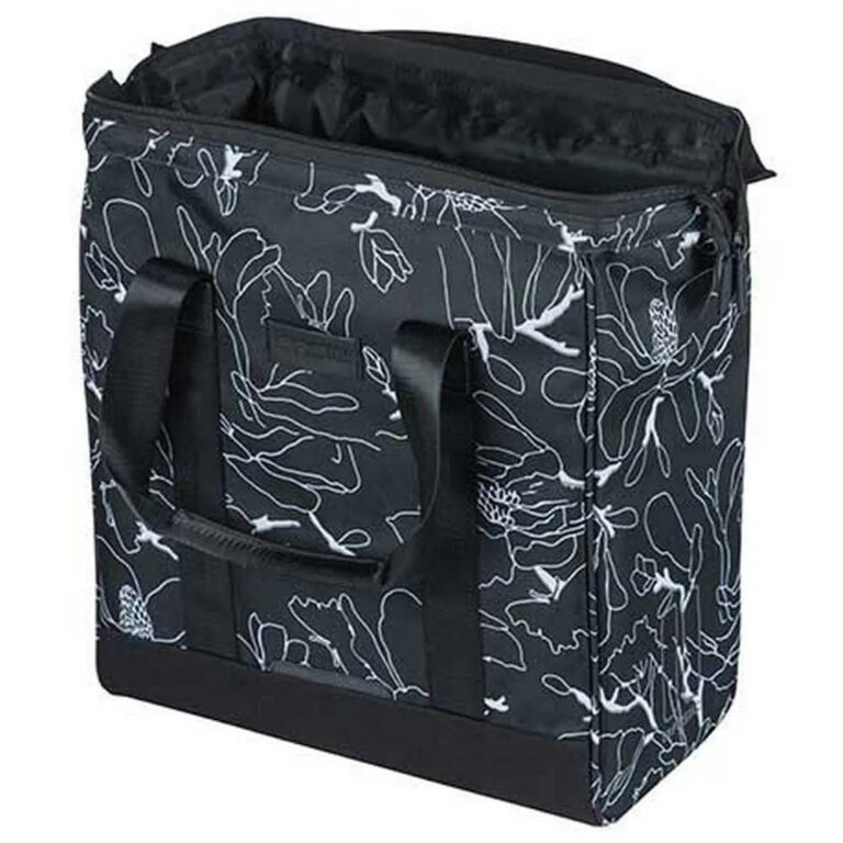 Basil Grand Flower Hook-On Pannier 23L One Size Black / White - Image 5