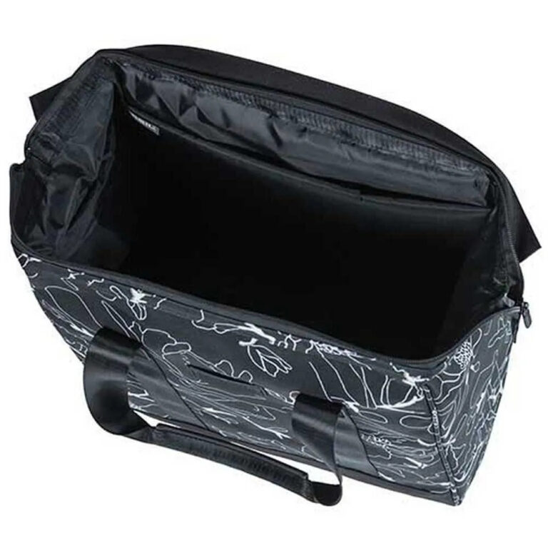 Basil Grand Flower Hook-On Pannier 23L One Size Black / White - Image 6