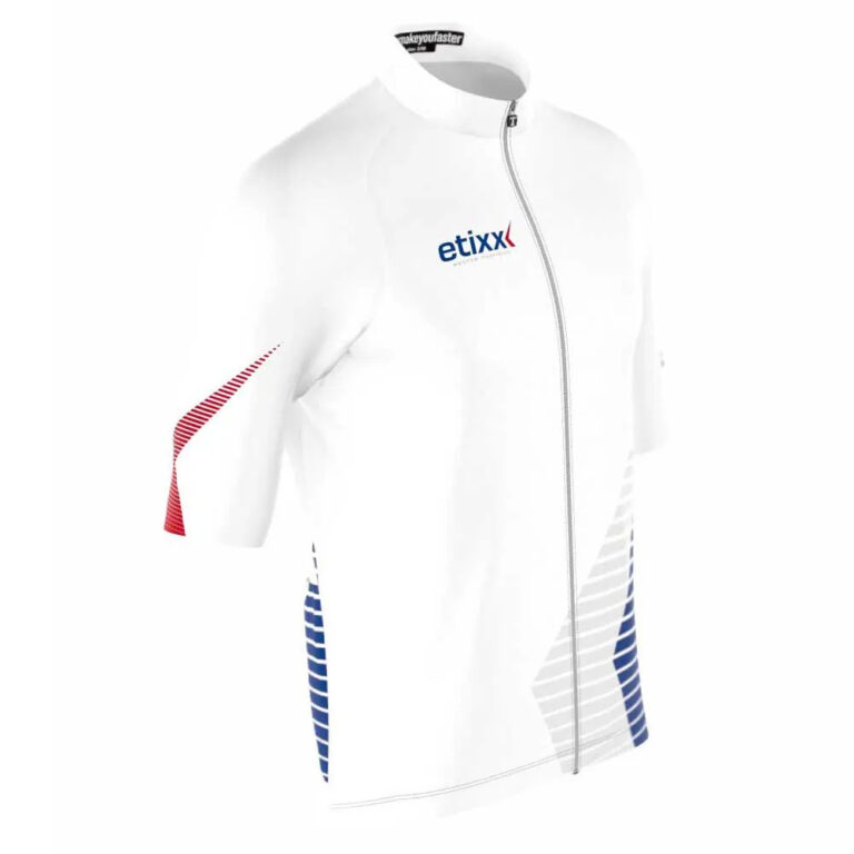 Bioracer Classic Smooth Short Sleeve Jersey XS White / Blue - 2XL White / Blue - Image 3