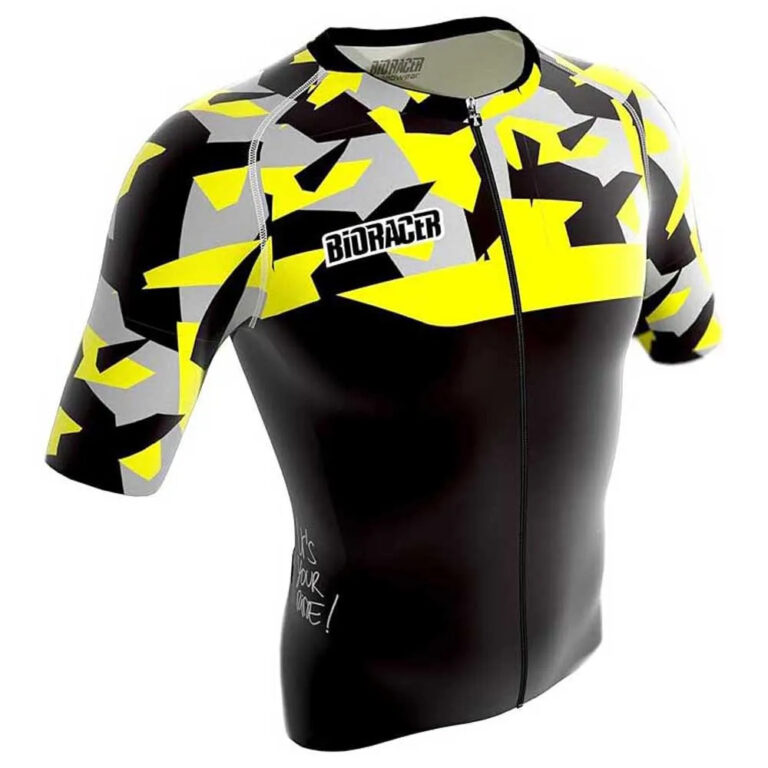 Bioracer Spitfire Short Sleeve Jersey S Fluo Yellow / Bar - Image 4