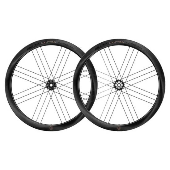 Campagnolo Bora Ultra WTO 45 Disc Tubeless Road Wheel Set 12 x 100 mm / 12 x 142 mm &amp;  Shimano/Sram HG Black - Campagnolo Black