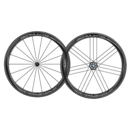 Campagnolo Bora WTO 45 2-Way Fit Carbon Disc Tubeless Road Wheel Set 9 x 100 / 9 x 130 mm &amp; Shimano/Sram HG Black / White