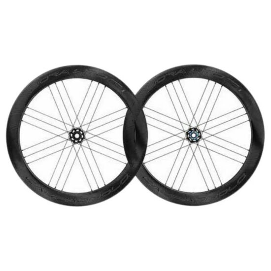 Campagnolo Bora WTO 60 2-Way Fit Carbon Disc Tubeless Road Wheel Set 15 x 100 / 12 x 142 mm &amp; Shimano/Sram HG Black