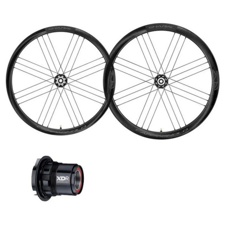 Campagnolo Shamal C21 2-Way Fit Carbon Disc Tubeless Road Wheel Set 12 x 100 / 12 x 142 mm &amp; Sram XDR Black