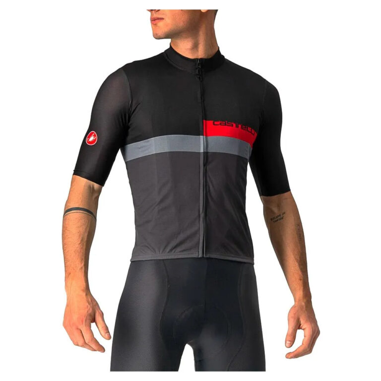 Castelli A Blocco Short Sleeve Jersey S Light Black / Red / Dark Grey - M Light Black / Red / Dark Grey