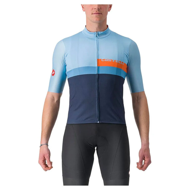 Castelli A Blocco Short Sleeve Jersey M Baby Blue / Scarlet Lava - 2XL Baby Blue / Scarlet Lava