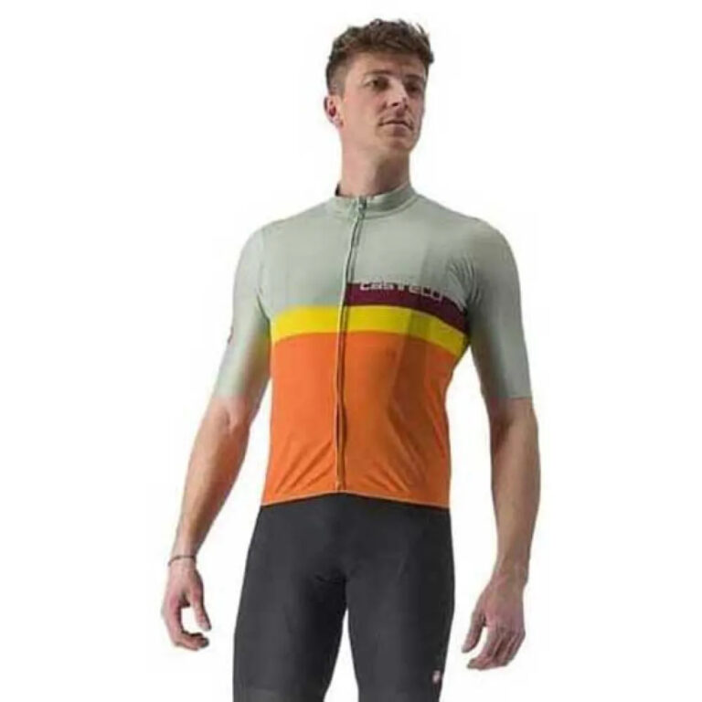 Castelli A Blocco Short Sleeve Jersey S Defender Green / Red / Dark Bordeaux - 2XL Defender Green / Red / Dark Bordeaux - Image 3