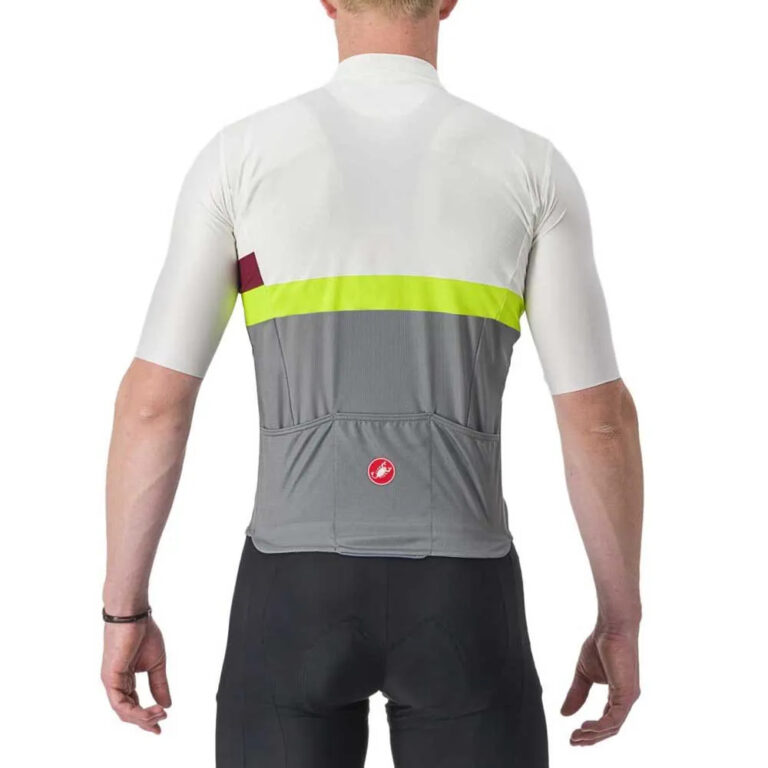 Castelli A Blocco Short Sleeve Jersey M Ivory / Bordeaux / Electric Lime - 2XL Ivory / Bordeaux / Electric Lime - Image 2