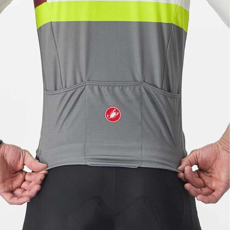 Castelli A Blocco Short Sleeve Jersey M Ivory / Bordeaux / Electric Lime - 2XL Ivory / Bordeaux / Electric Lime - Image 4