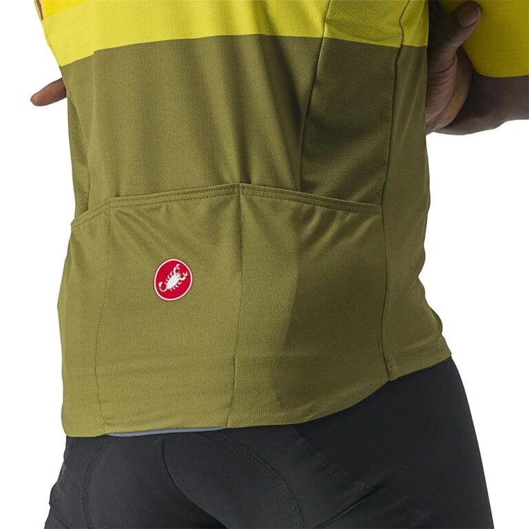 Castelli A Blocco Short Sleeve Jersey S Passion Fruit / Amethist / Avocado Green - 2XL Passion Fruit / Amethist / Avocado Green - Image 3