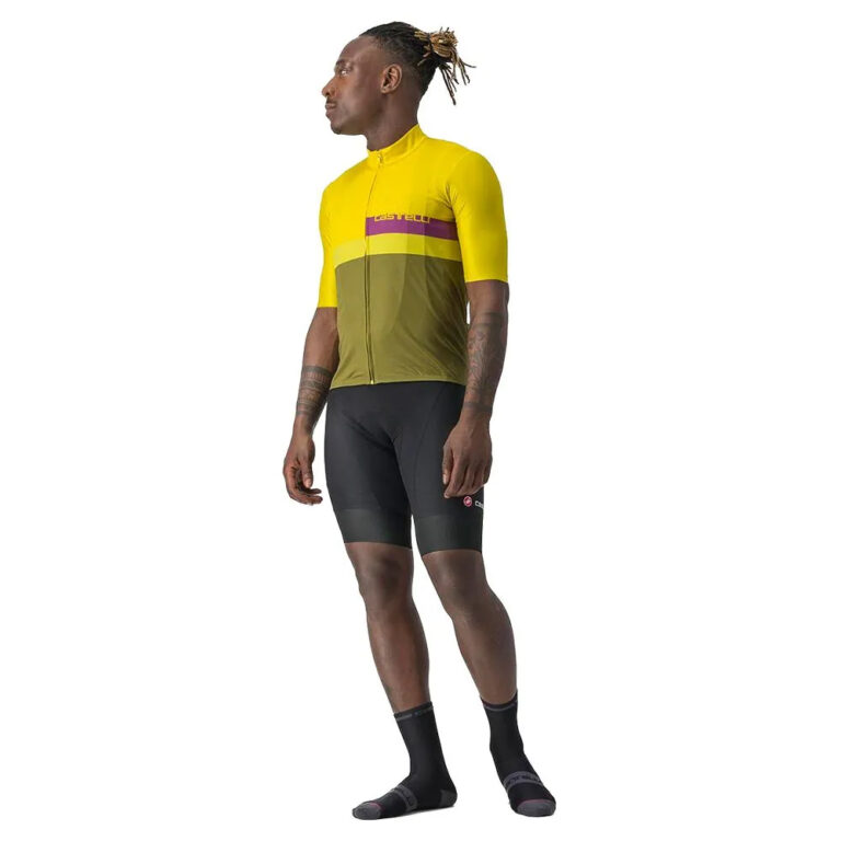 Castelli A Blocco Short Sleeve Jersey S Passion Fruit / Amethist / Avocado Green - 2XL Passion Fruit / Amethist / Avocado Green - Image 6