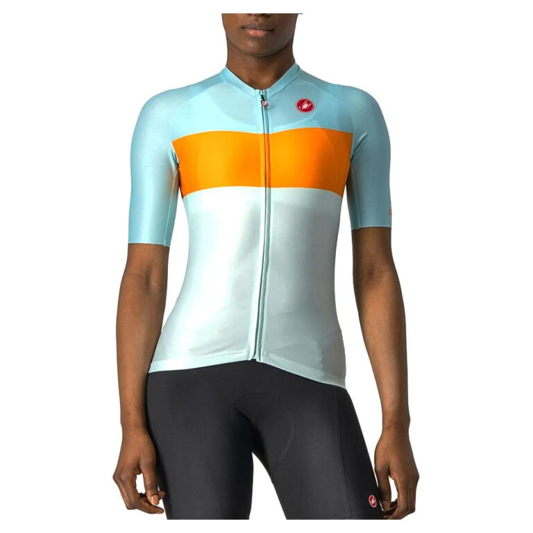 Castelli Aero Pro Short Sleeve Jersey M Light Acqua / Pop Orange / Sky Light