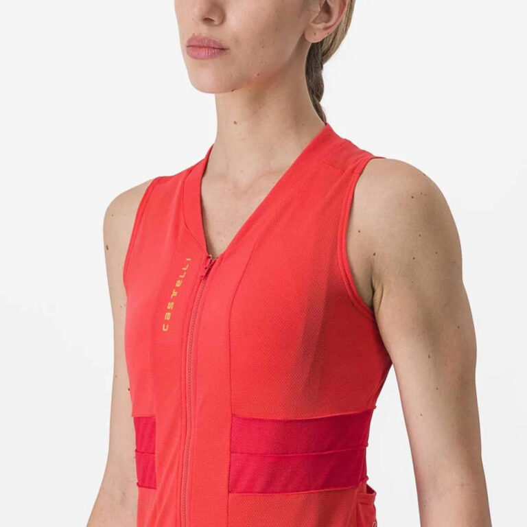 Castelli Anima 4 Sleeveless Jersey XS Hibiscus / Soft Orange - XL Hibiscus / Soft Orange - Image 3