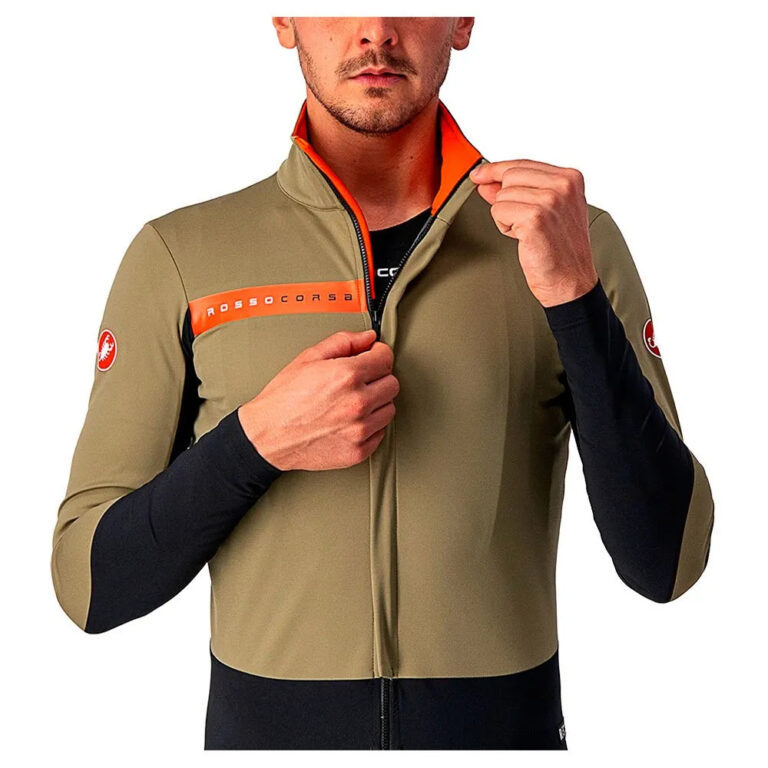 Castelli Beta RoS Jacket S Olive Green / Black / Fiery Red - 2XL Olive Green / Black / Fiery Red - Image 3