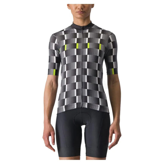 Castelli Dimensione Short Sleeve Jersey XS Black / White-Electric Lime - XL Black / White-Electric Lime