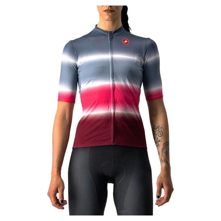 Castelli Dolce Short Sleeve Jersey XS Light Steel Blue / Bordeaux - XL Light Steel Blue / Bordeaux